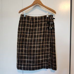 Plaid wrap around skirt
